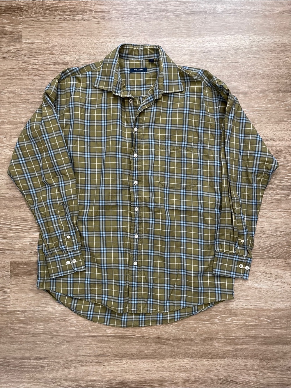 Burberry Vintage Men's Plaid Tartan Button Down Shirt